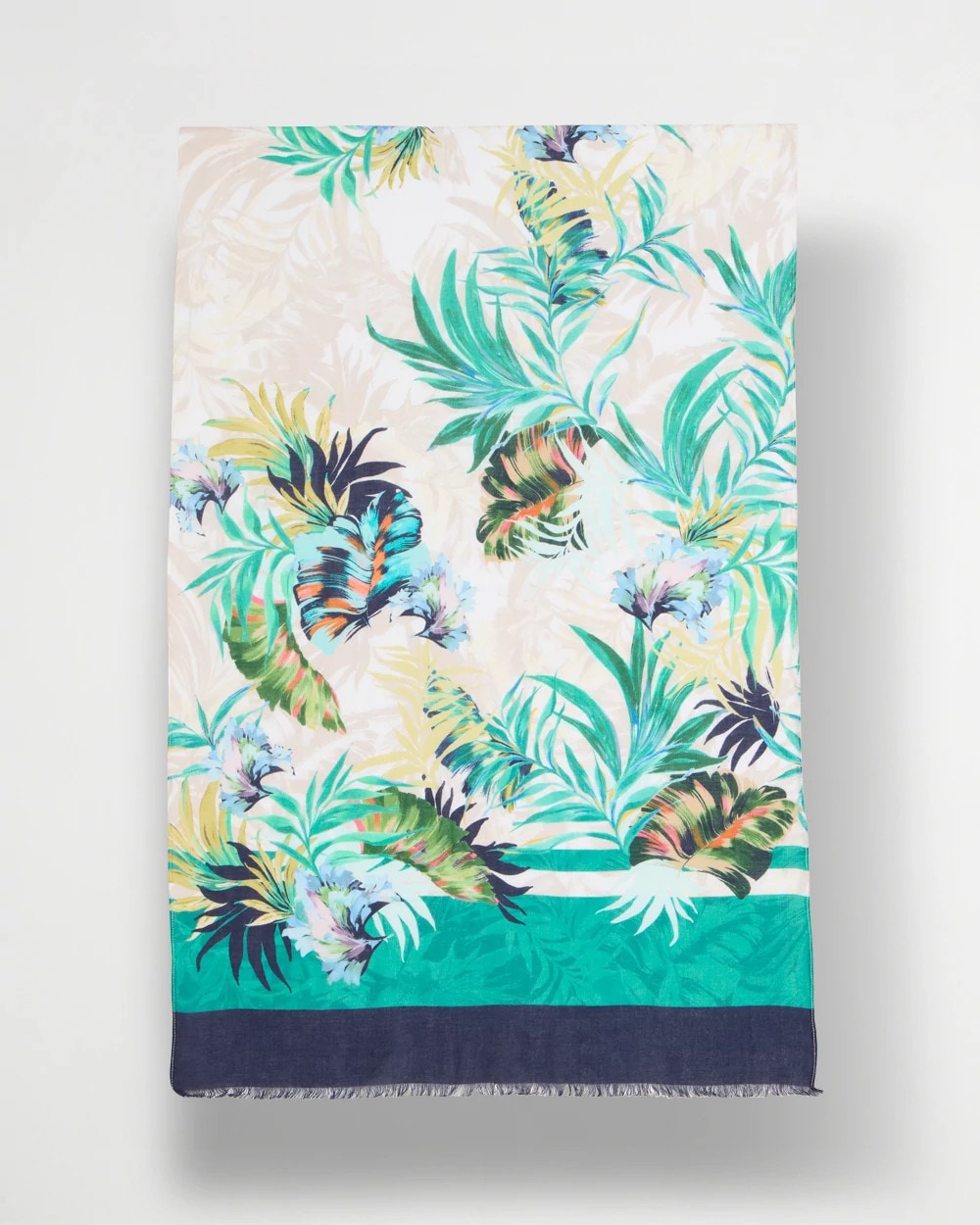 Topanga Green Printed Oblong Scarf