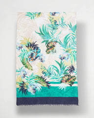 Topanga Green Printed Oblong Scarf