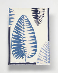 Passport Blue Palm Frond Oblong Scarf