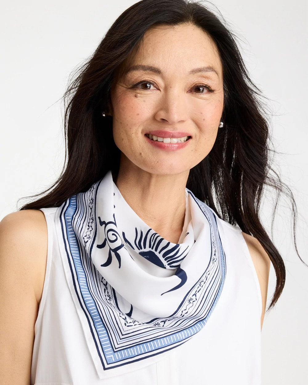 Passport Blue Beach Square Scarf