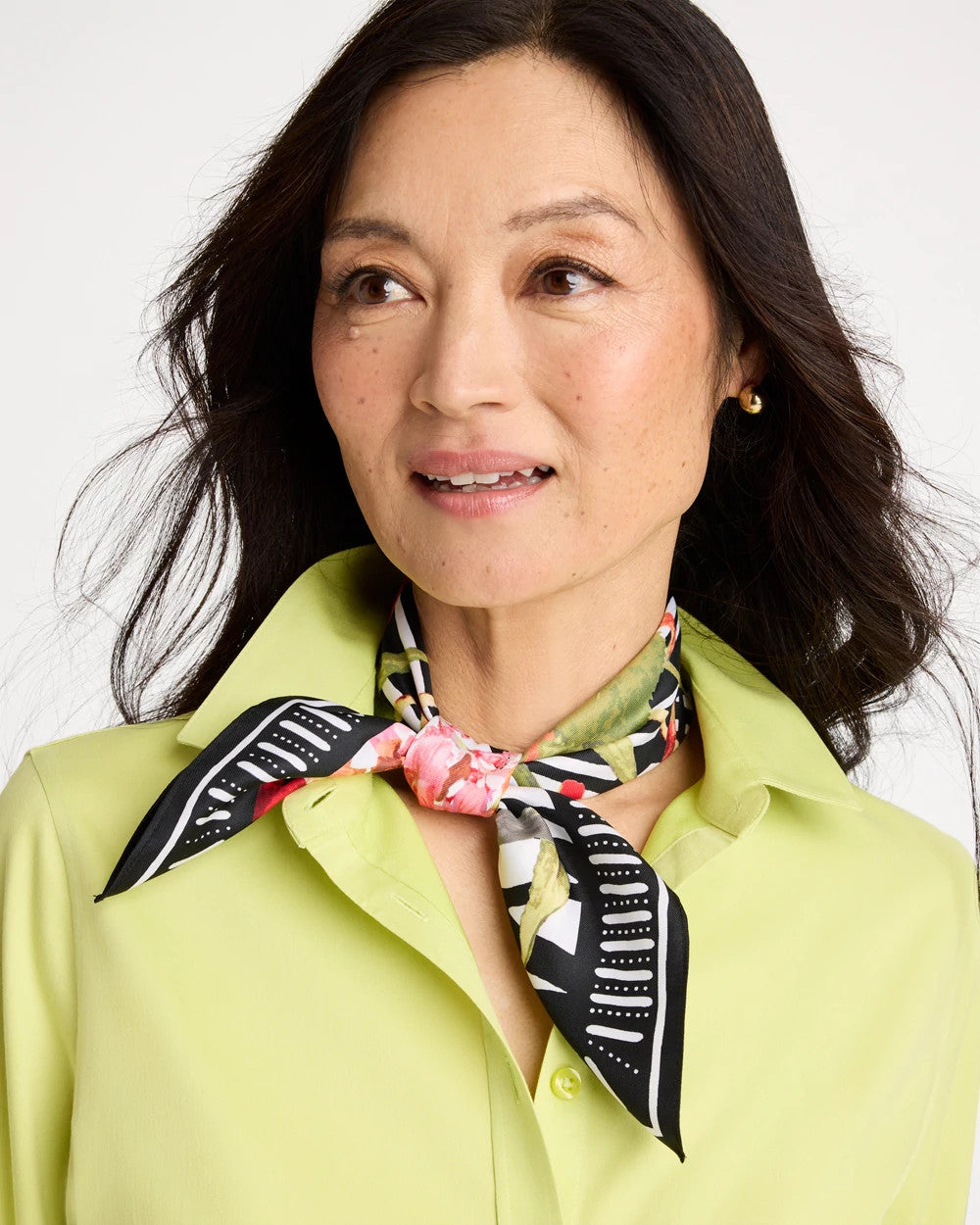 Black Tropical Square Scarf