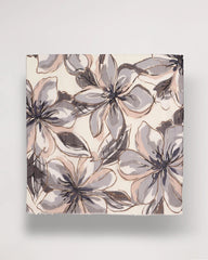 Neutral Foiled Floral Oblong Scarf
