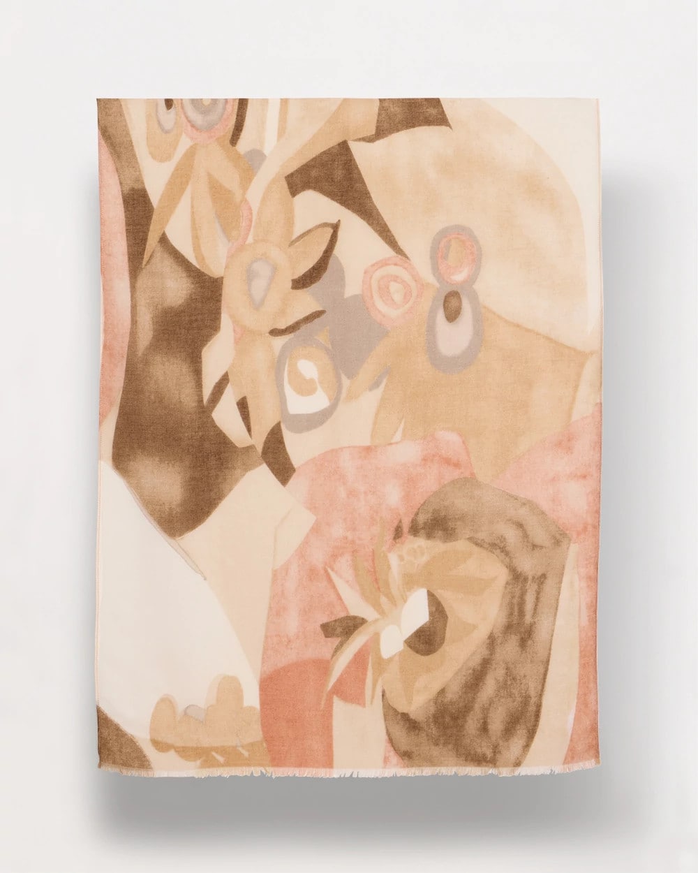 Neutral Neutral Floral Oblong Scarf
