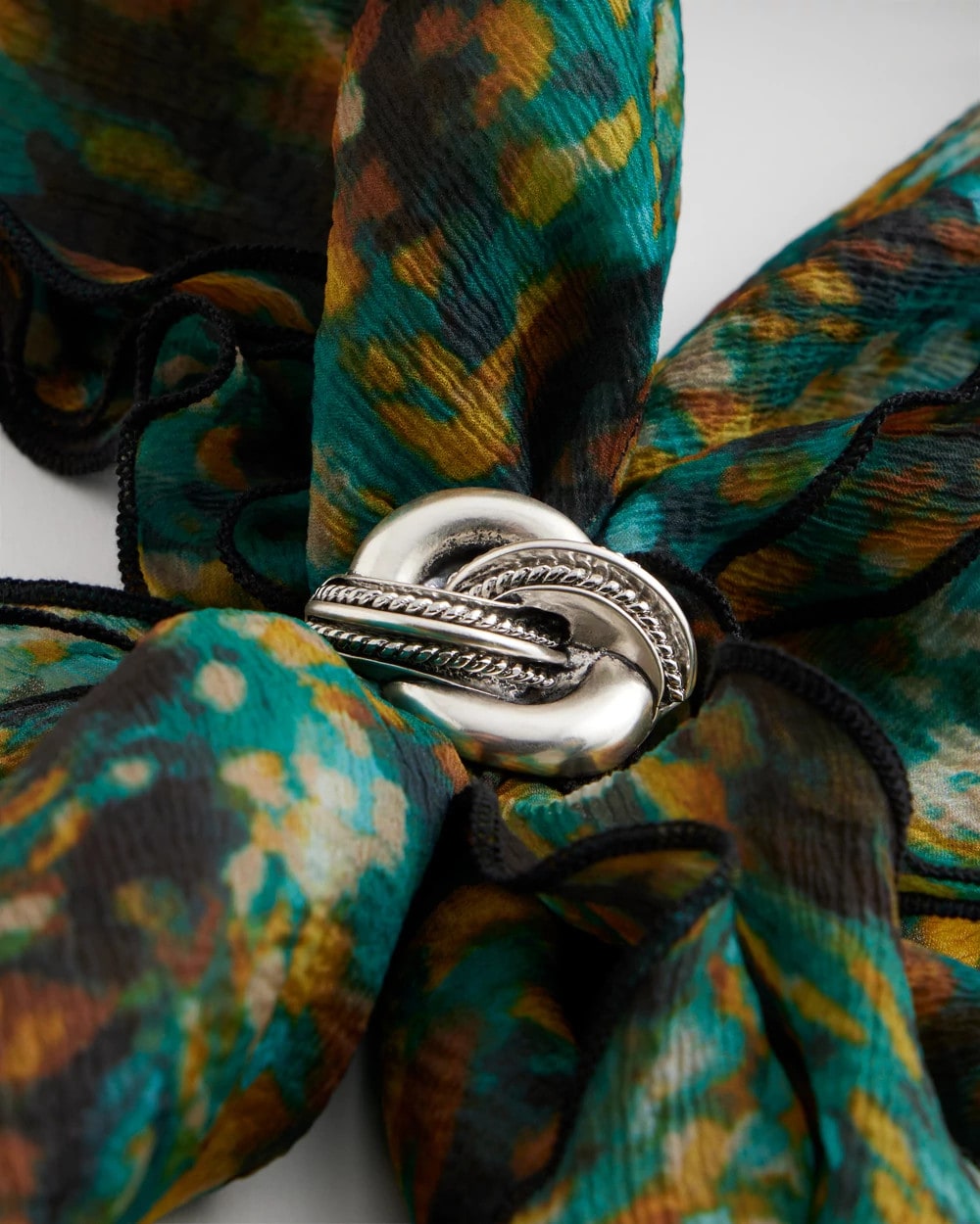 Silver Silvertone Knot Scarf Ring