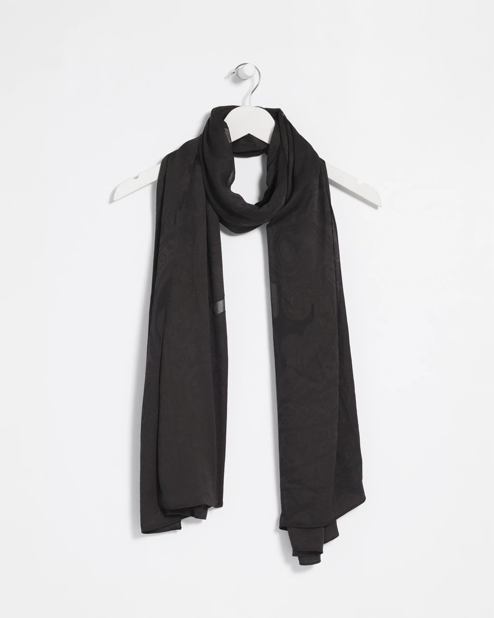 Black Floral Burnout Oblong Scarf