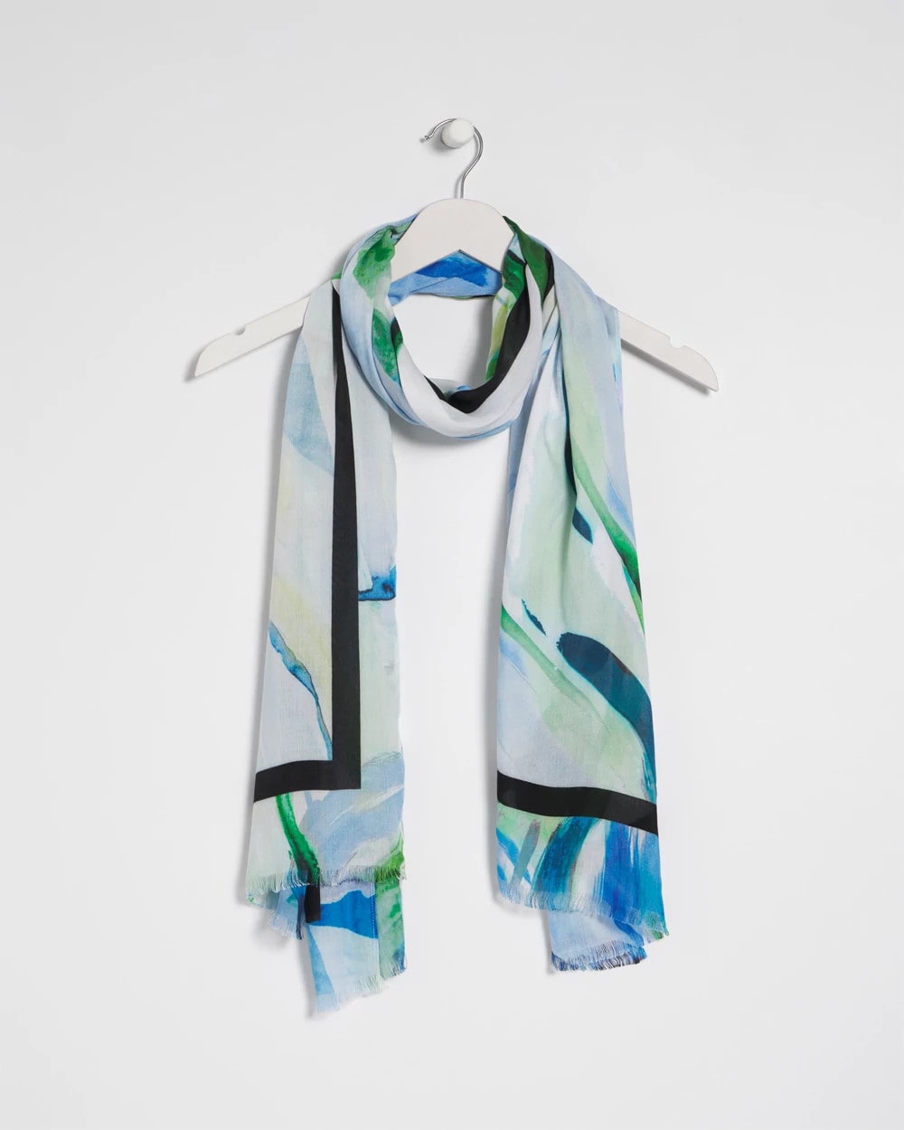 Amparo Blue Blooming Brush Oblong Scarf