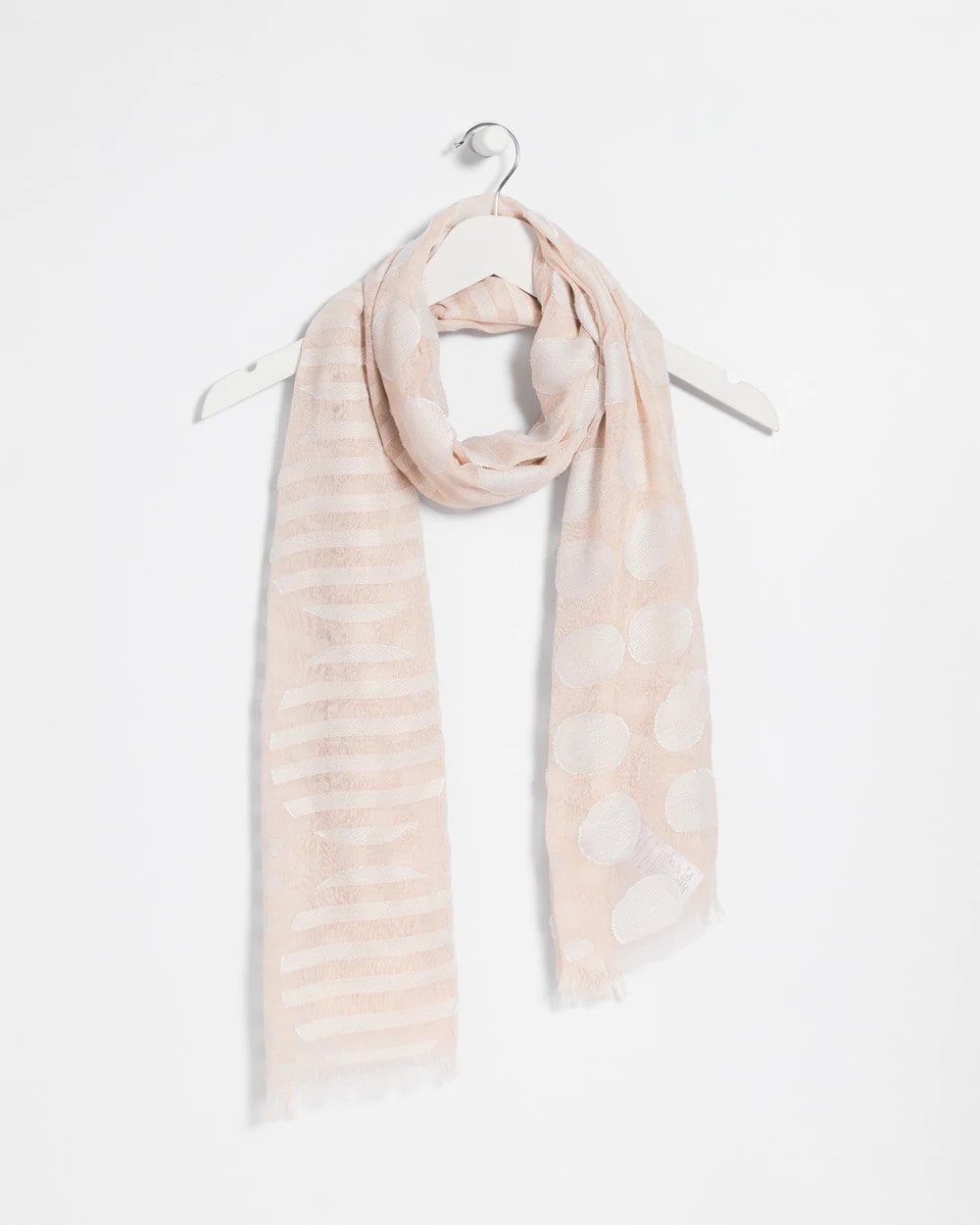 Neutral Neutral Polka Dot Oblong Scarf
