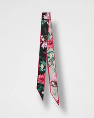 Black Kyoto Bloom Skinny Scarf