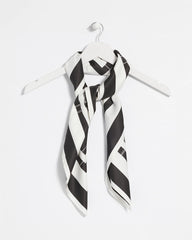 Black Graphic Stitch Square Scarf