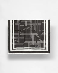 Black Graphic Stitch Square Scarf