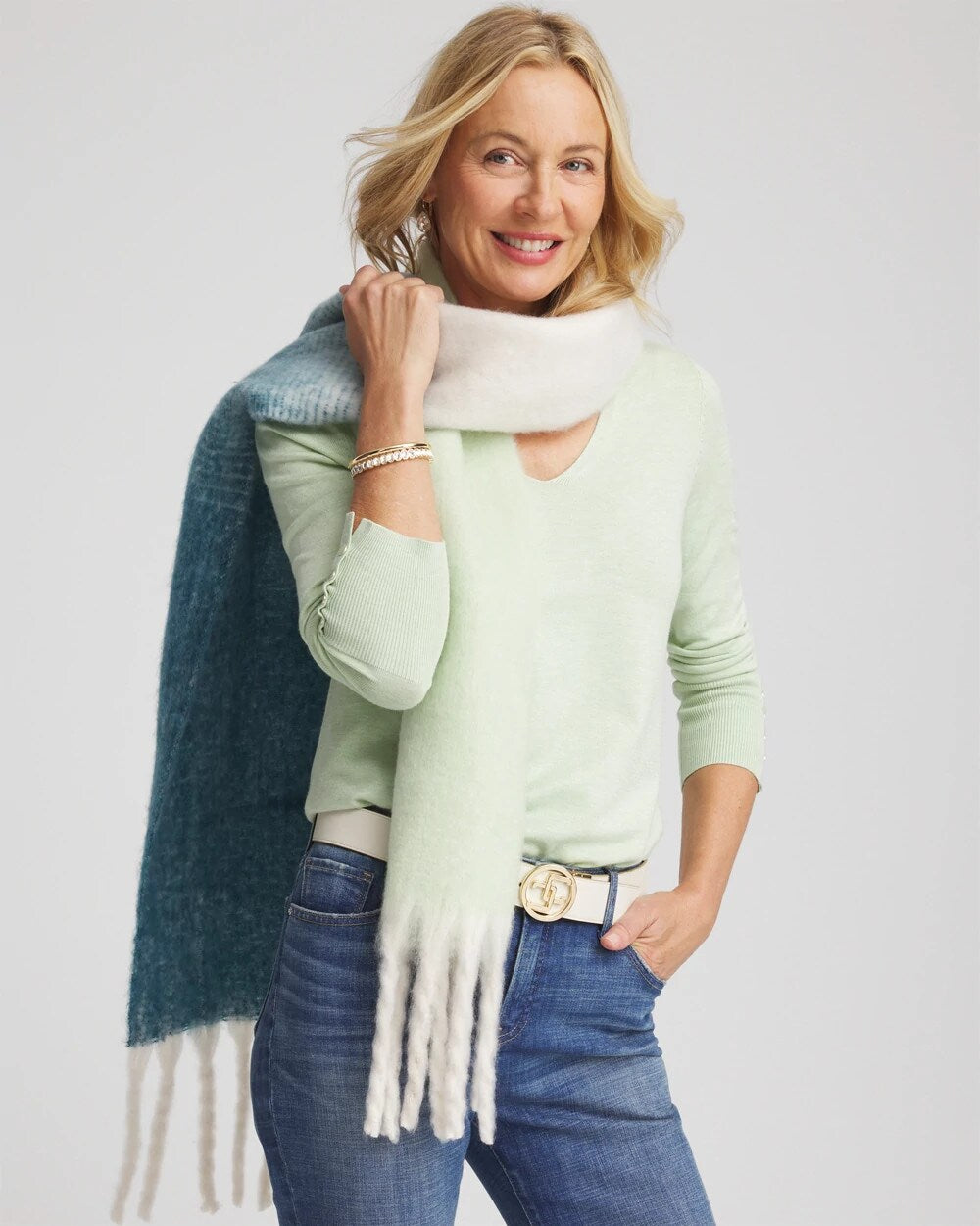 Cool Multi Cozy Ombre Oblong Scarf