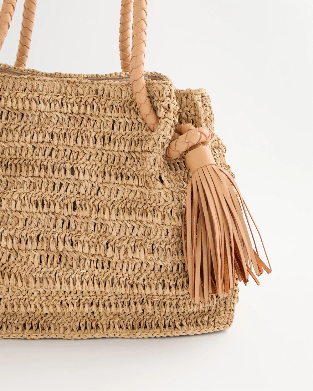 Natural Chico's x Romi Boho 4-Tassel Tote