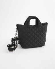 Black Quilted Cross Body Sport Tote Bag