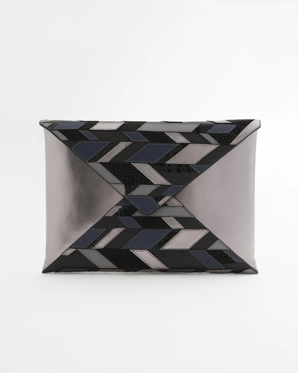 Metallic Embellished Envelope Clutch