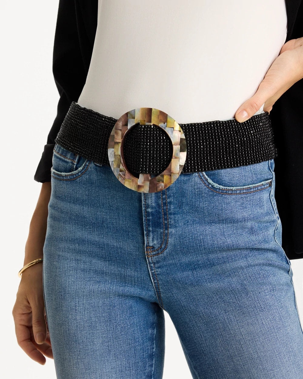 Black Chico's x Romi Oz Stretch Belt