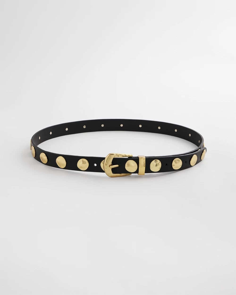 Black Studded Faux Leather Trouser Belt