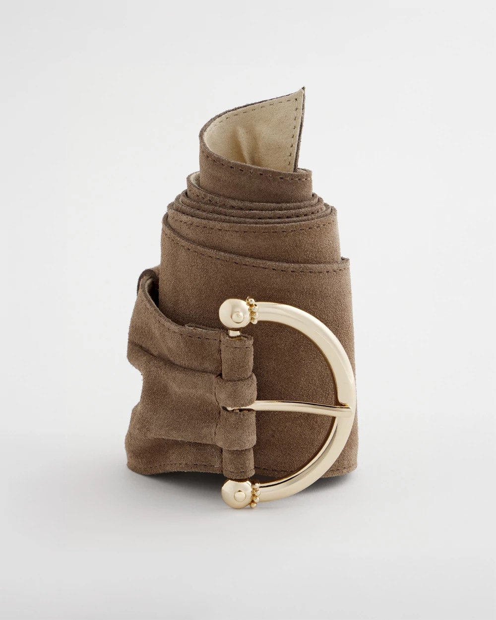 Topaz Smoke Suede Pull Through Sash Belt