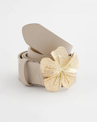 Neutral Floral Buckle Trouser Belt