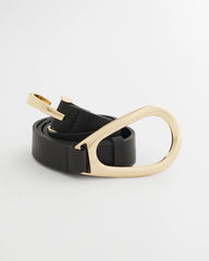 Black Interlock Buckle Slouch Belt