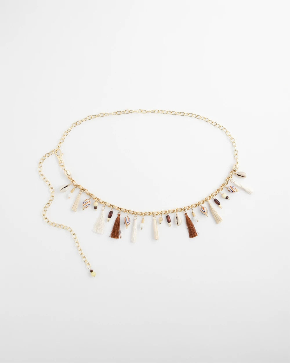 Natural Novelty Beaded Chain Belt