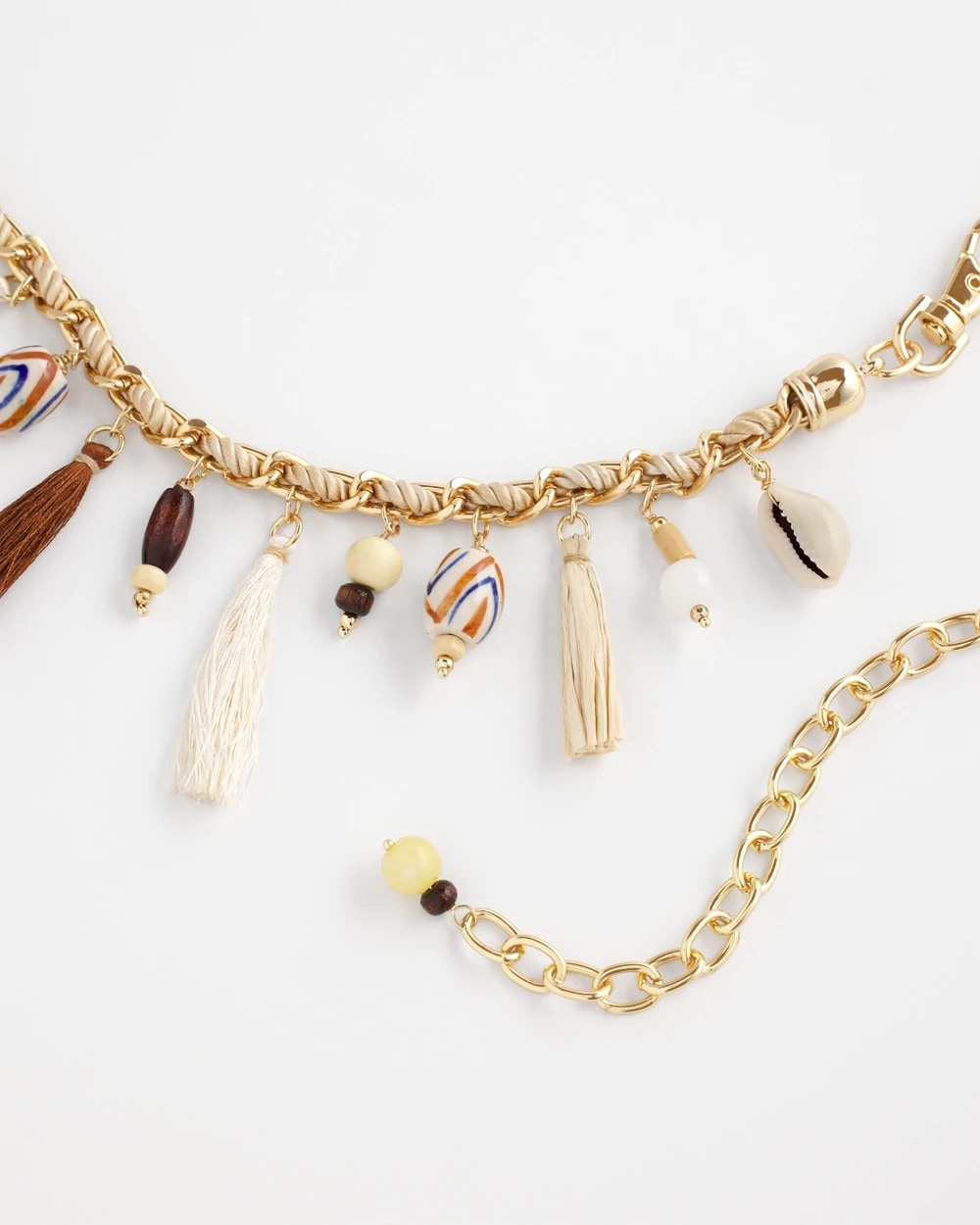 Natural Novelty Beaded Chain Belt