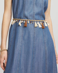 Natural Novelty Beaded Chain Belt