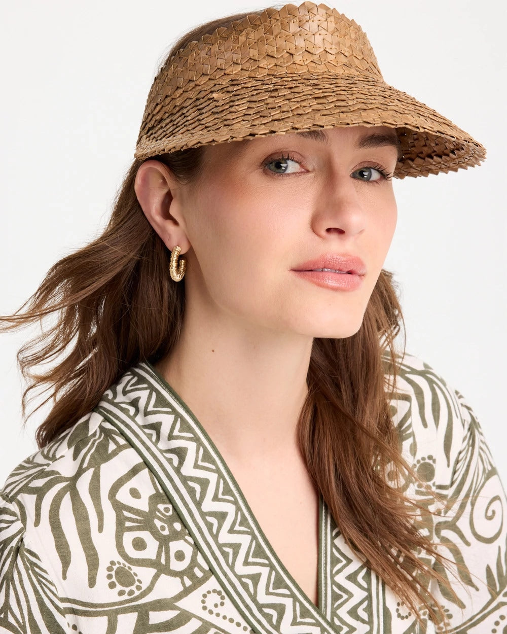 Brown Chico's x Romi Santorini Visor Hat