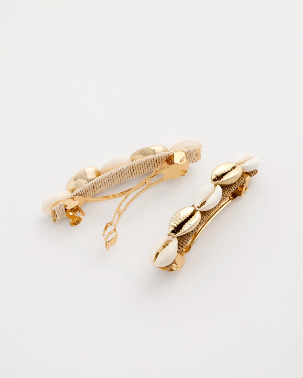 Gold Seashell-Inspired Hair Clip Set