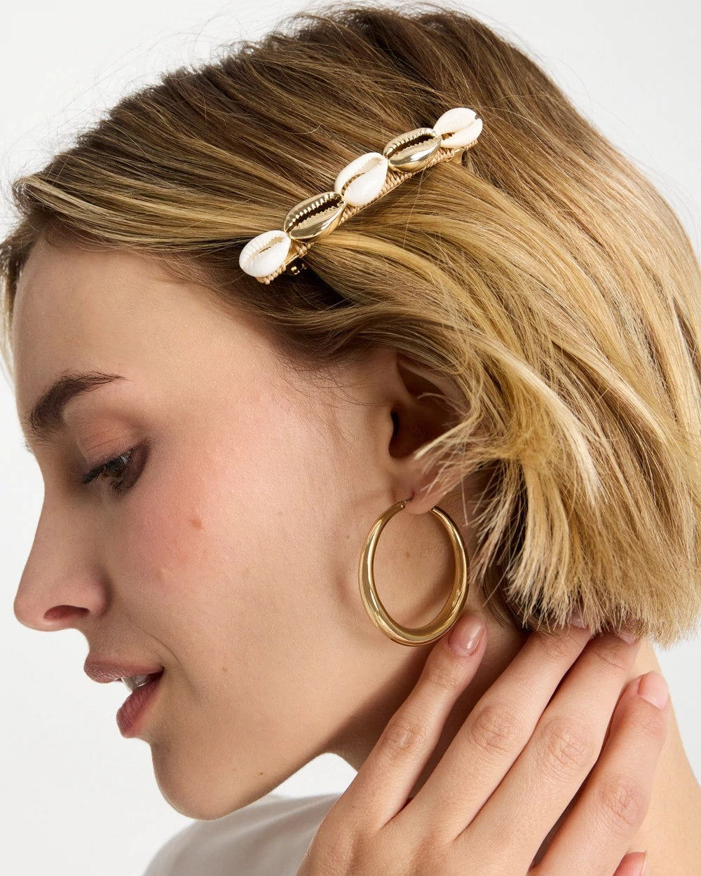 Gold Seashell-Inspired Hair Clip Set
