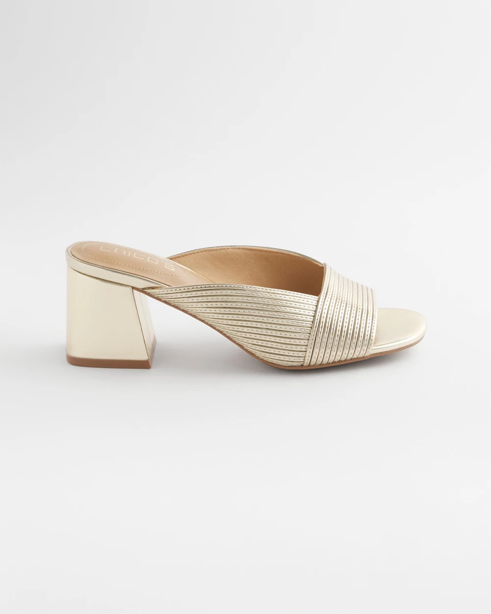 Gold Vinia Metallic Rope Block Heels