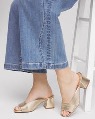 Gold Vinia Metallic Rope Block Heels