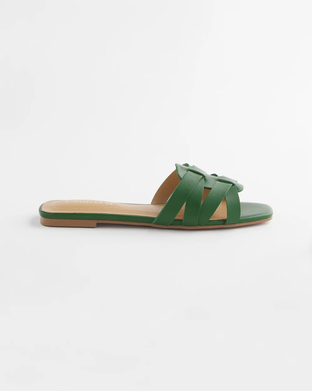 Green Cassidy Cross-Strap Slide Sandals
