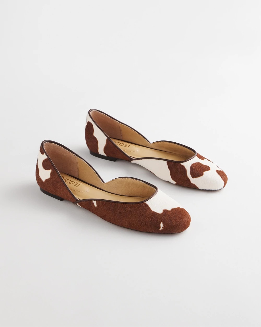 Neutral Sophie Pony Haircalf Leather Flats