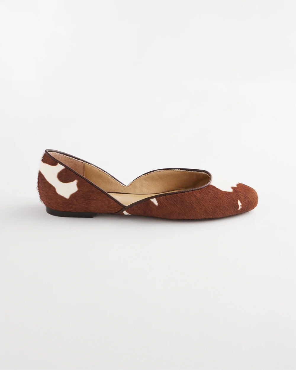 Neutral Sophie Pony Haircalf Leather Flats