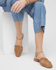 Tan Woven Slingback Sandals