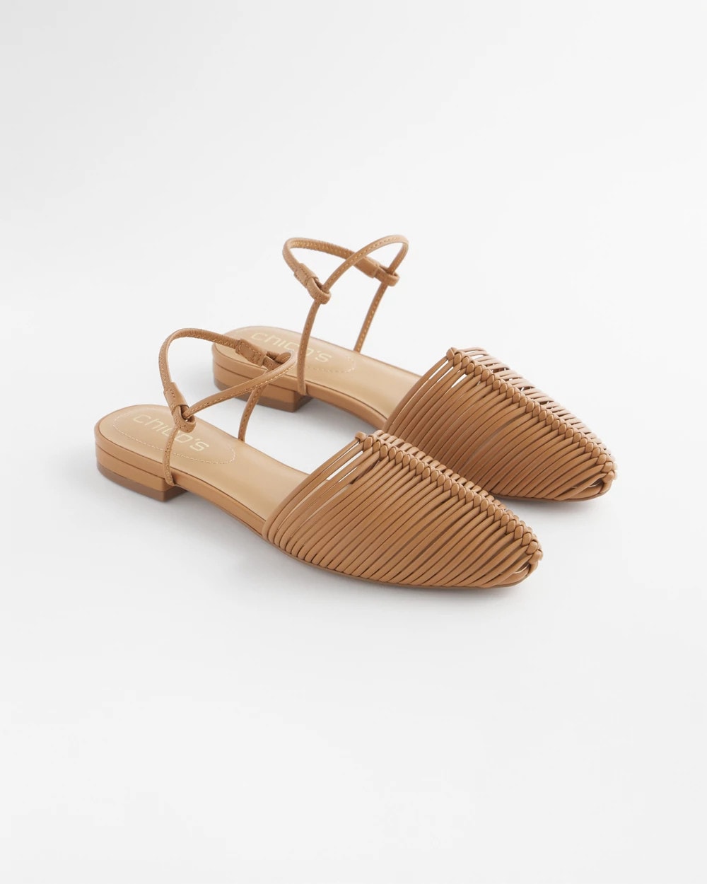 Tan Woven Slingback Sandals