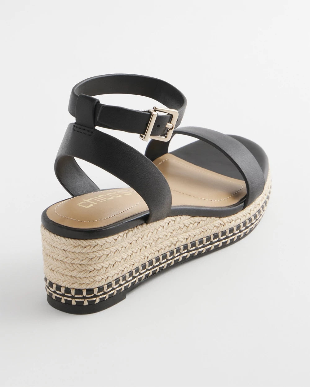 Black Brielle Espadrille Wedge Sandals