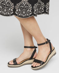 Black Brielle Espadrille Wedge Sandals
