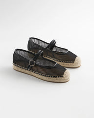 Black Eliana Mesh Mary Jane Espadrille
