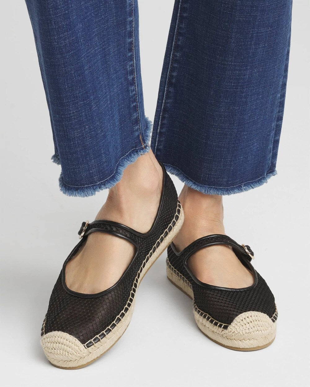 Black Eliana Mesh Mary Jane Espadrille