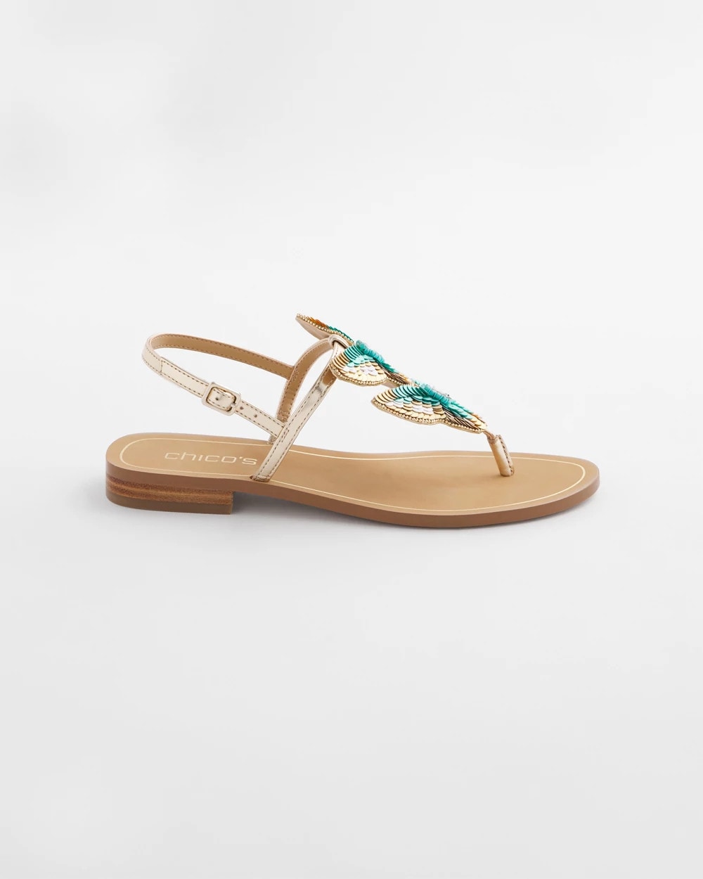 Metallic Multi Butterfly T-Strap Sandal