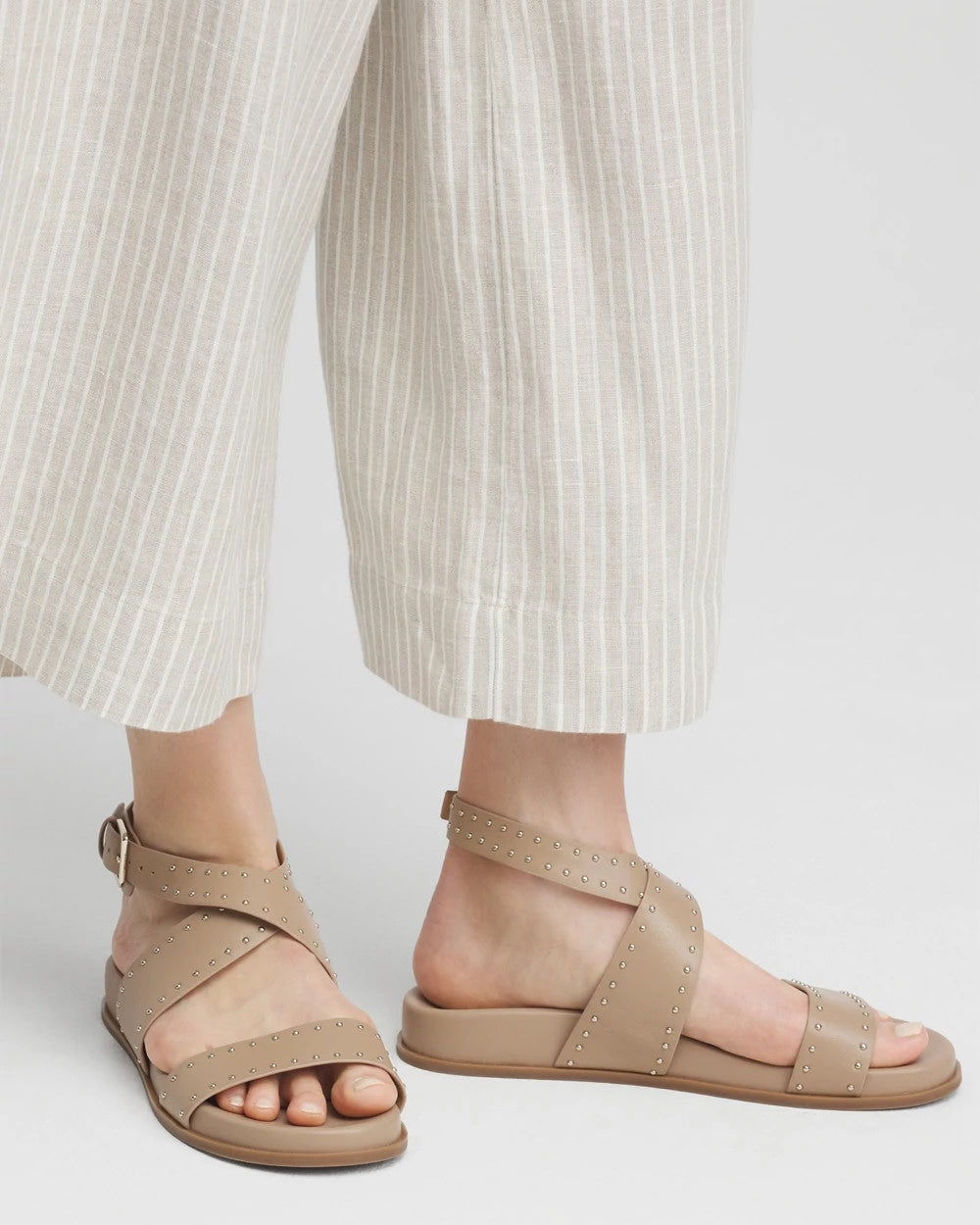 Dark Natural Tan Leather Sandals
