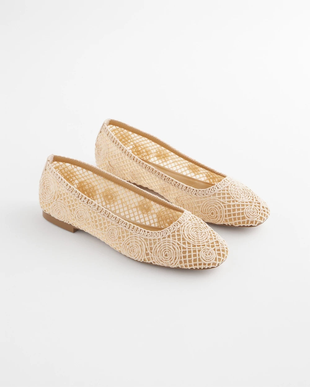 Natural Cora Raffia Flats