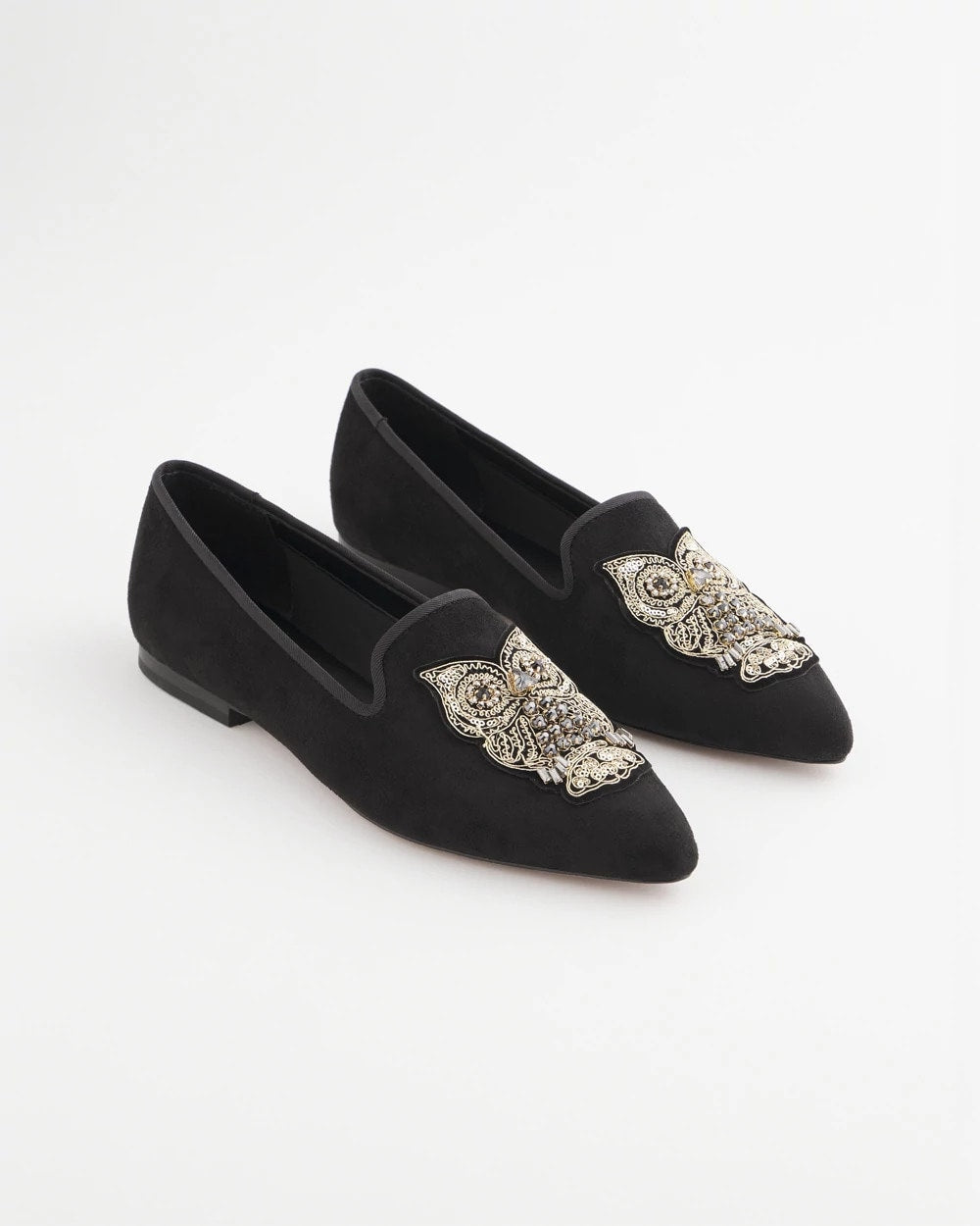 Black Black Microsuede Loafers