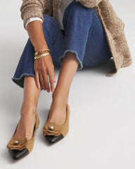 Caramel Apple Microsuede Ballet Flats