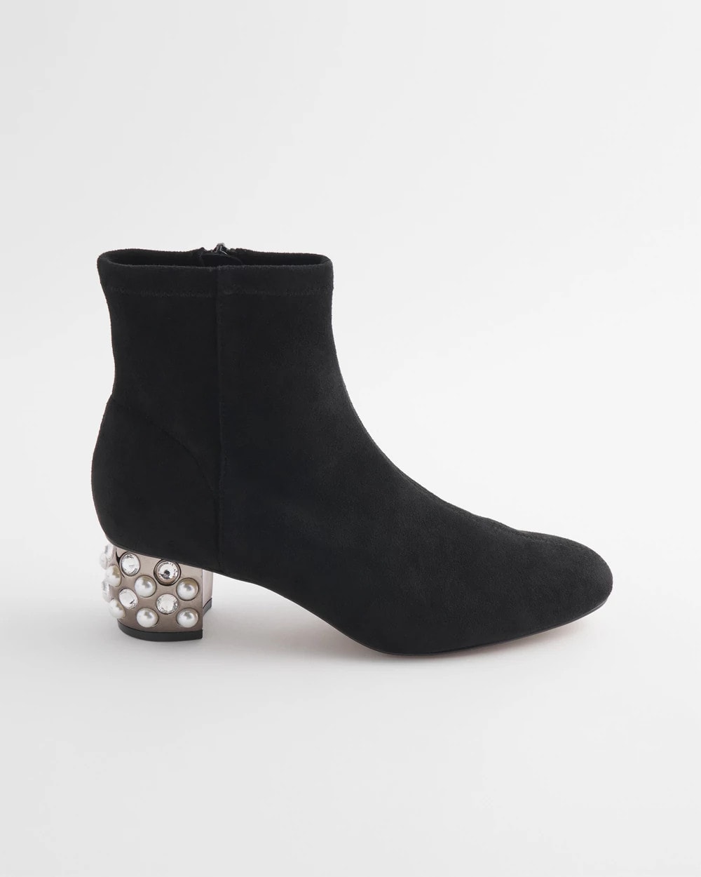 Black Danika Embellished Vegan Suede Boots