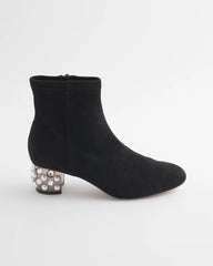 Black Danika Embellished Vegan Suede Boots