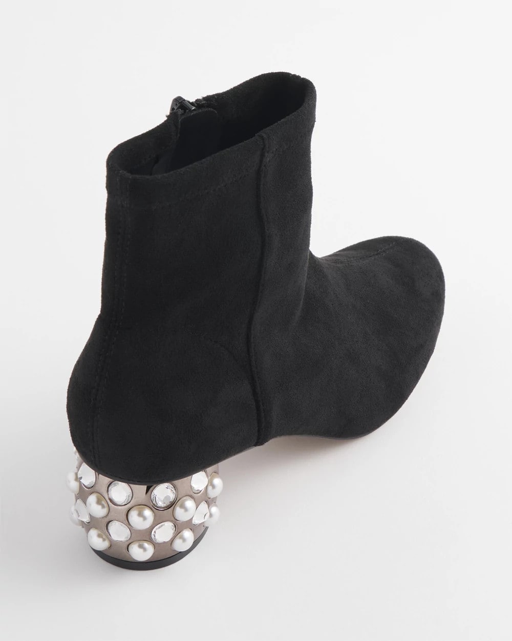 Black Danika Embellished Vegan Suede Boots