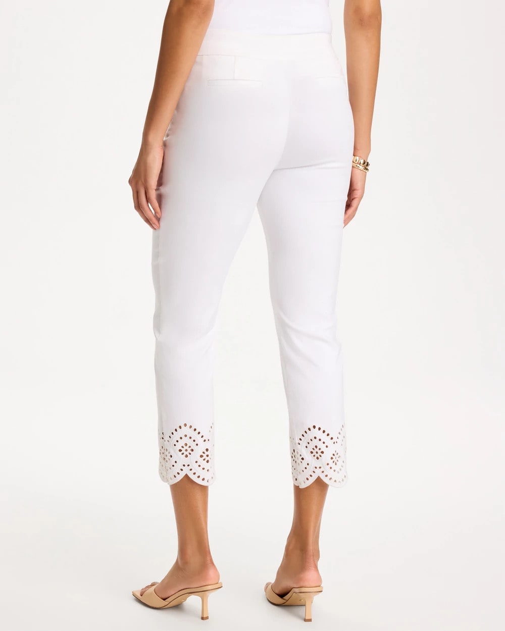Alabaster Petite Brigitte™ Slim Scalloped Ankle Pants