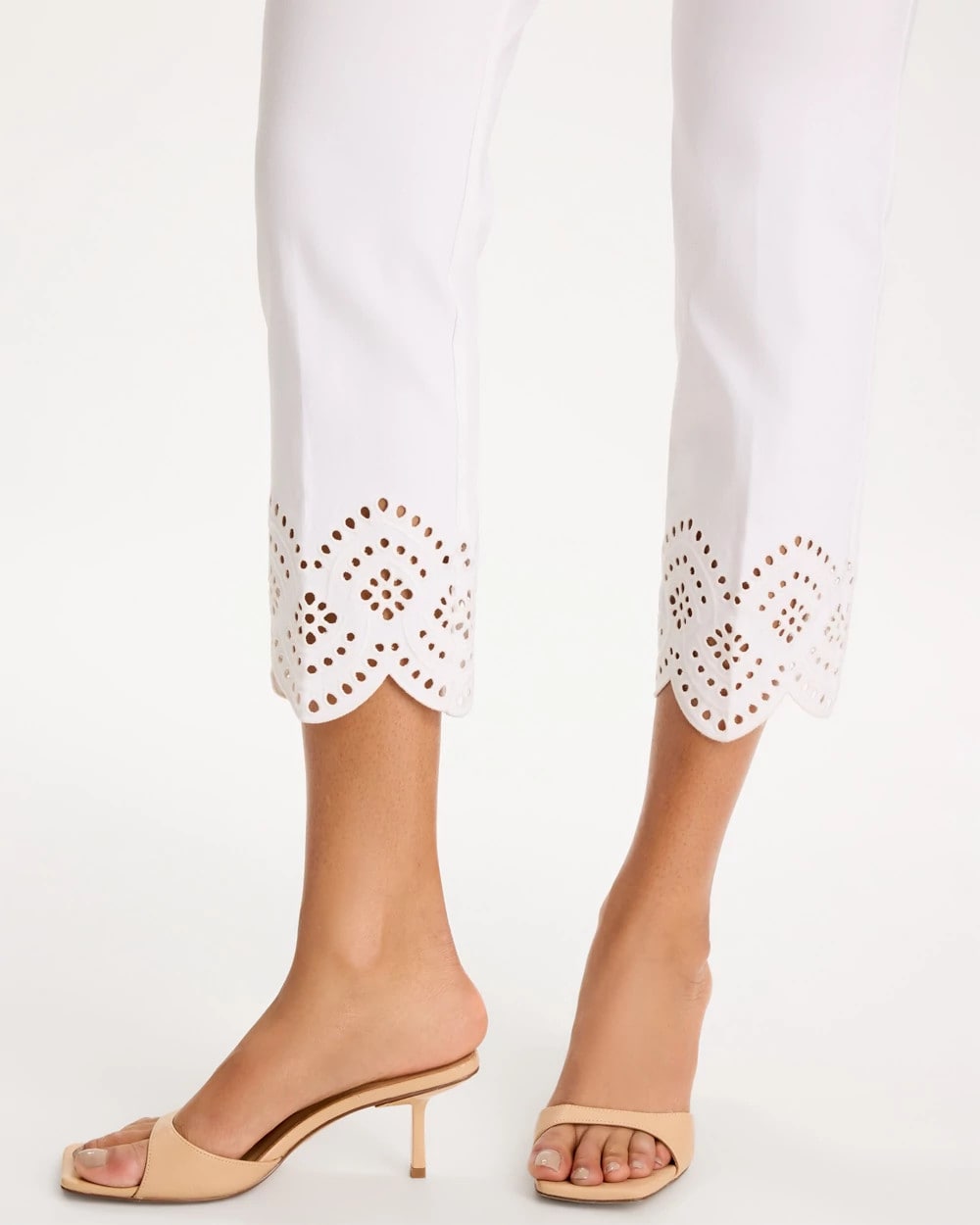 Alabaster Petite Brigitte™ Slim Scalloped Ankle Pants